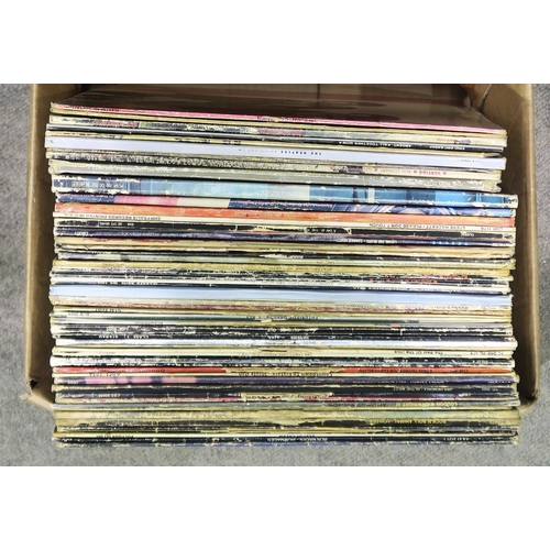 509 - VINYL LP RECORDS a lot of two boxes of prog rock, heavy metal, rock and pop vinyl Lp records with Mo... 