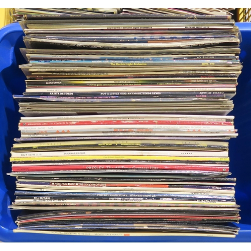 510 - VINYL RECORDS three boxes of vinyl LP rock and roll, pop records with The Shadows, Marvin Welch and ... 