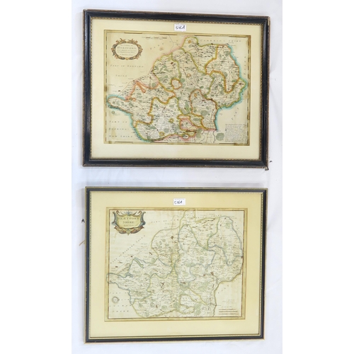 516A - Moll, Herman The County of HertfordH. Moll Fecit Ao. 1700Coloured engraved map, together with a... 