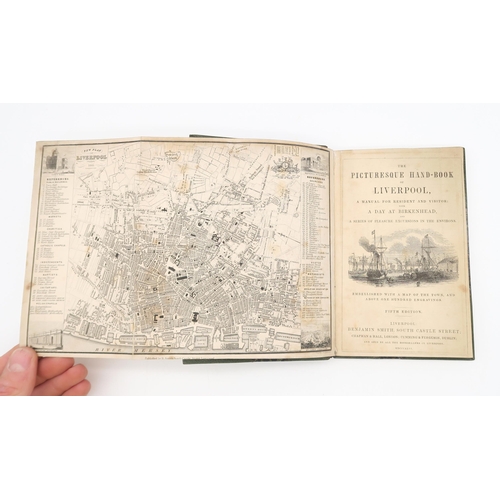 519 - LIVERPOOL GUIDEThree volumes, uniformly bound in half Morocco, with marbled boards: The Picturesque ... 