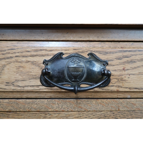 84 - *WITHDRAWN* A Victorian oak mirror backed sideboard with carved and moulded cornice over mirror back... 