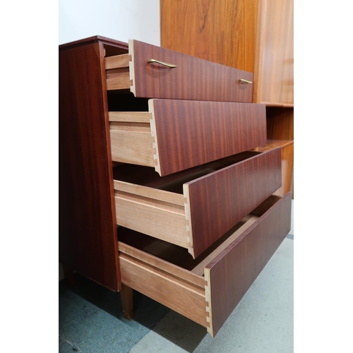 88 - A mid 20th century teak Avalon chest of four drawers on tapering supports, 84cm high x 76cm wide x 4... 