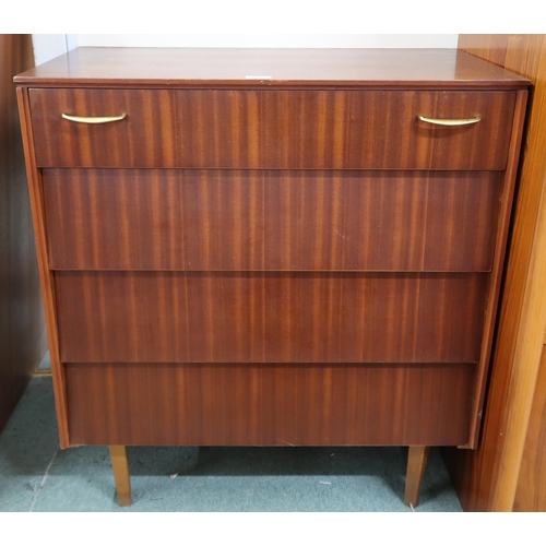 88 - A mid 20th century teak Avalon chest of four drawers on tapering supports, 84cm high x 76cm wide x 4... 