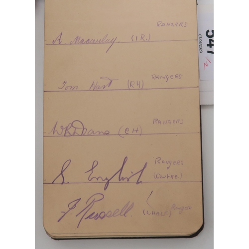 547 - A leather-bound autograph book containing a range of 1930s-era Scottish and English footballers' sig... 