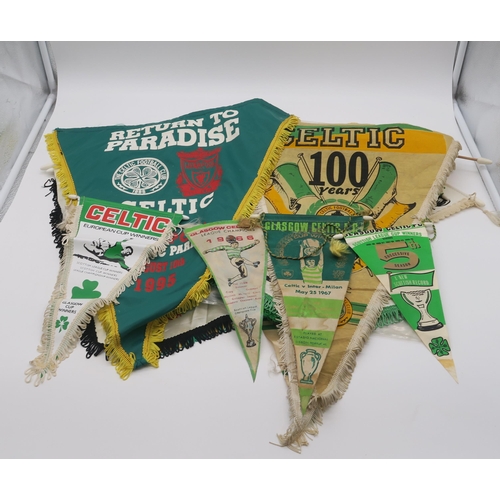 556 - Celtic F.C.A large collection of Celtic supporters' pennants, 1960s and later