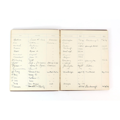 2587 - A VISITORS BOOK FROM RUSACKS HOTEL, ST. ANDREWS, 1936-39With guests including Bob Hope, Bobby Jones,... 