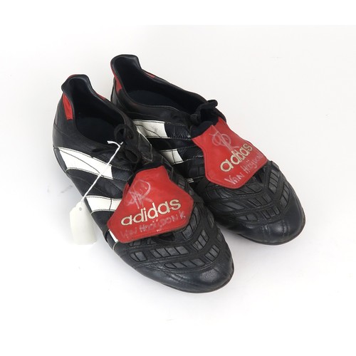 561 - Celtic F.C.A pair of match-worn Adidas Predator football boots signed by Pierre Van Hooijdonk, with ... 