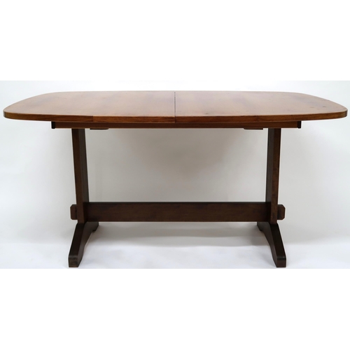 2119 - A MID-20TH CENTURY STAINED TEAK DANISH OVERSEAS FURNITURE EXTENDING DINING TABLE AND SIX CHAIRSdinin... 