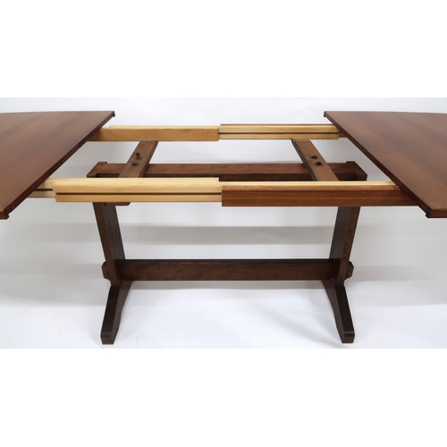 2119 - A MID-20TH CENTURY STAINED TEAK DANISH OVERSEAS FURNITURE EXTENDING DINING TABLE AND SIX CHAIRSdinin... 