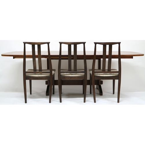 2119 - A MID-20TH CENTURY STAINED TEAK DANISH OVERSEAS FURNITURE EXTENDING DINING TABLE AND SIX CHAIRSdinin... 