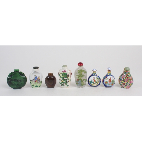 2384 - FOURTEEN VARIOUS CHINESE SNUFF BOTTLESComprising; ceramic, glass, hardstone and enamel (14)... 