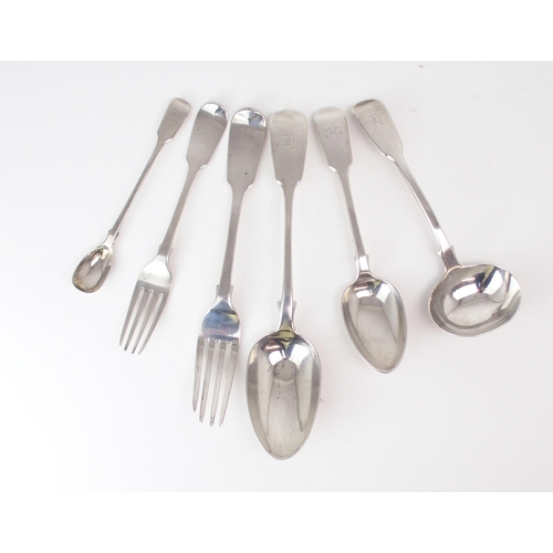 2460 - A PART SUITE OF VICTORIAN SILVER CUTLERYmainly by George Adams, London, various dates, comprising se... 