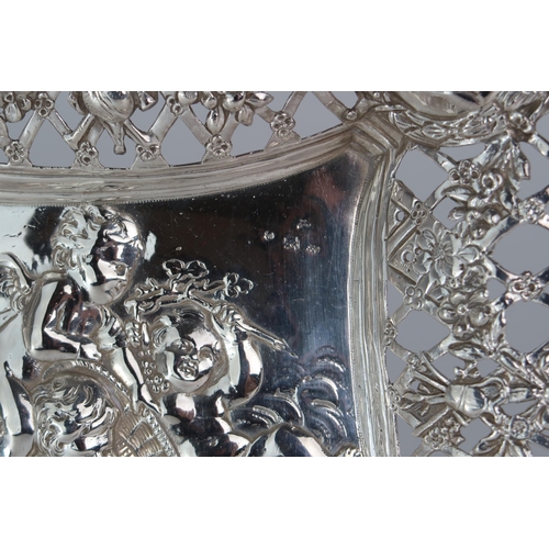 2478 - A CONTINENTAL SILVER DISHprobably Dutch, with import marks for David Bridge, London, of shaped squar... 