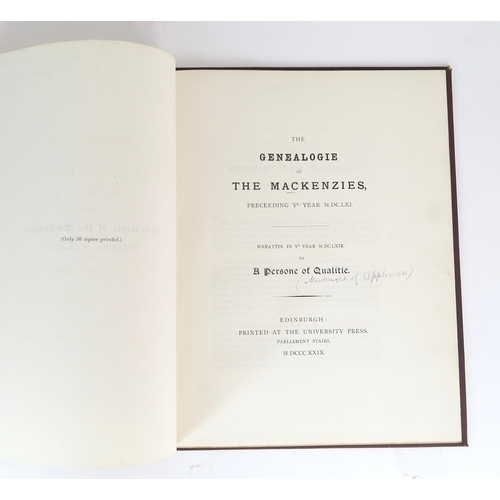 2596 - SCOTTISH HIGHLANDSThe Book of the Club of the True Highlanders - Leabhar Comunn nam Fior GhaelVolume... 