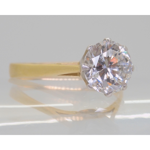 2826 - A SUBSTANTIAL DIAMOND RINGset with an estimated approx 2.5ct brilliant cut diamond, with the approxi... 