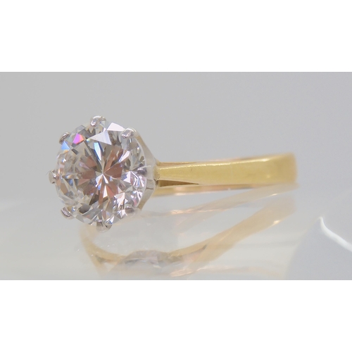 2826 - A SUBSTANTIAL DIAMOND RINGset with an estimated approx 2.5ct brilliant cut diamond, with the approxi... 