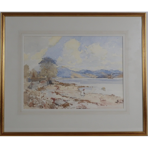 2924 - ROBERT EADIE RSW (SCOTTISH 1877-1954)COTTAGE AND HARBOURwatercolour, signed lower left, 27.5 x 37.5c... 