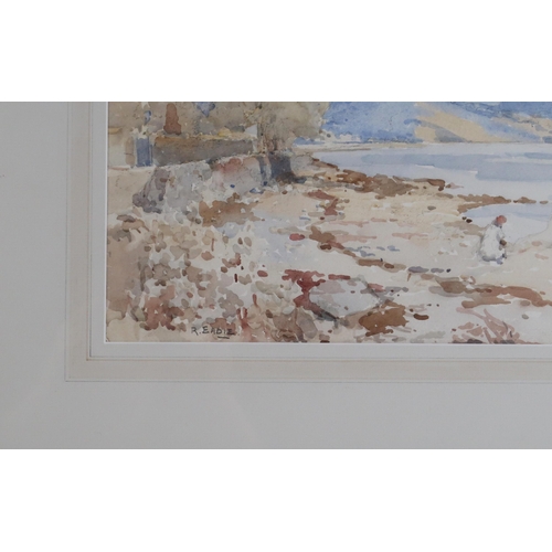 2924 - ROBERT EADIE RSW (SCOTTISH 1877-1954)COTTAGE AND HARBOURwatercolour, signed lower left, 27.5 x 37.5c... 