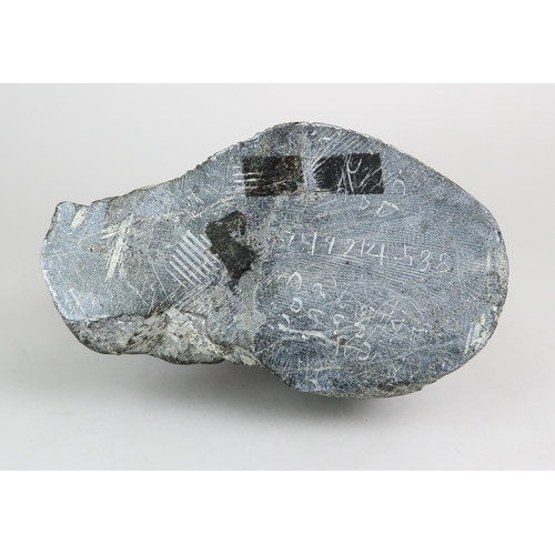 2950 - JOHNNY INUKPUK RCA (CANADIAN 1911-2007)INUK HOLDING ANIMAL Soapstone carving, inscribed indistinctly... 