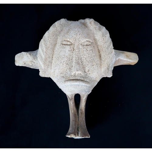 2954 - A 20TH CENTURY INUIT FIGURATIVE CARVINGBone, indistinctly inscribed on base, 33cm (13