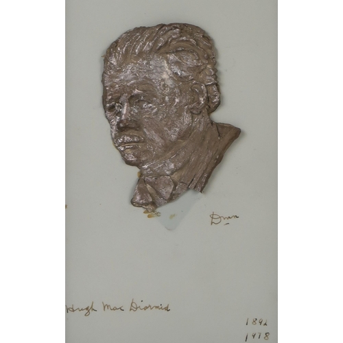 2956 - DESMOND MCNAMARA (IRISH 1918-2008)HUGH MACDIARMID Metal relief sculpture, signed with initials and i... 