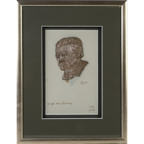 2956 - DESMOND MCNAMARA (IRISH 1918-2008)HUGH MACDIARMID Metal relief sculpture, signed with initials and i... 