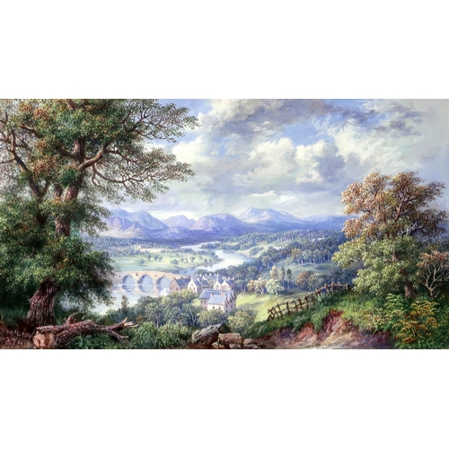 2974 - MCNEIL MACLEAY ARSA (SCOTTISH 1806-1883)EXTENSIVE RIVER LANDSCAPE, POSSIBLY PERTHSHIREBodycolour, si... 