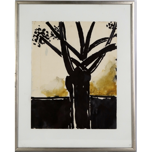 2978 - JOSEF HERMAN OBE RA (BRITISH 1911-2000)TREE AT SUNSETInk, wash and watercolour 25 x 20cm (9.75 x 7.7... 