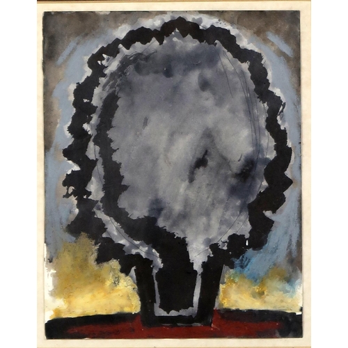 2979 - JOSEF HERMAN OBE RA (BRITISH 1911-2000)TREE FORM IN LANDSCAPEMixed media, 25 x 19.75cm (9.75 x 7.75