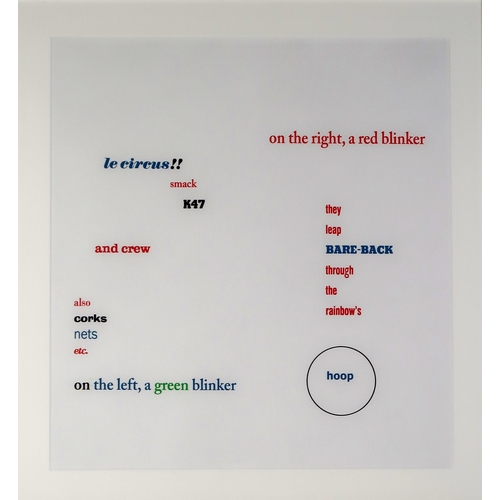 2981 - IAN HAMILTON FINLAY (SCOTTISH 1925-2006)POSTER POEM (LE CIRCUS) 1964Lithograph, 40 x 37cm (15.75 x 1... 