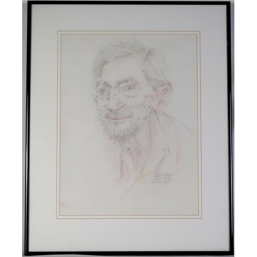 2983 - JOYCE GUNN CAIRNS MBE (SCOTTISH b.1948)EDWIN MORGAN - SCOTTISH MAKARPencil and crayon, signed lower ... 