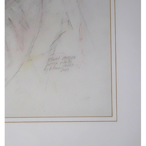 2983 - JOYCE GUNN CAIRNS MBE (SCOTTISH b.1948)EDWIN MORGAN - SCOTTISH MAKARPencil and crayon, signed lower ... 