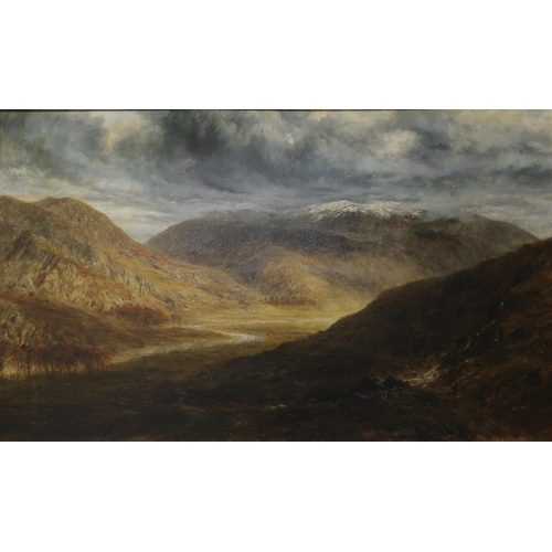 2995 - GEORGE LOTHIAN HALL (BRITISH 1825-1888)VALLEY AND STORMY SKYOil on canvas, signed lower right, dated... 