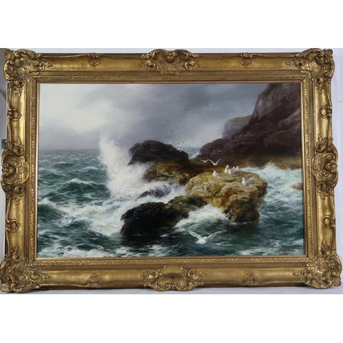 2997 - PETER GRAHAM RA HRSA (1836-1921)TO AND FRO OF THE WAVESOil on canvas, signed lower right, dated 1886... 