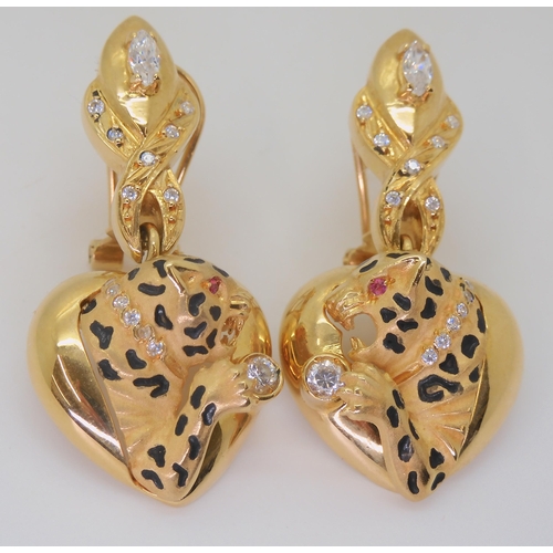 Gold on sale leopard earrings