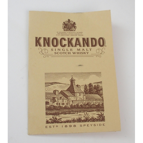 2653 - KNOCKANDO 12 YEAR OLD SPEYSIDE SINGLE MALT SCOTCH WHISKY 1992 cask drawn to bottle and presented to ... 