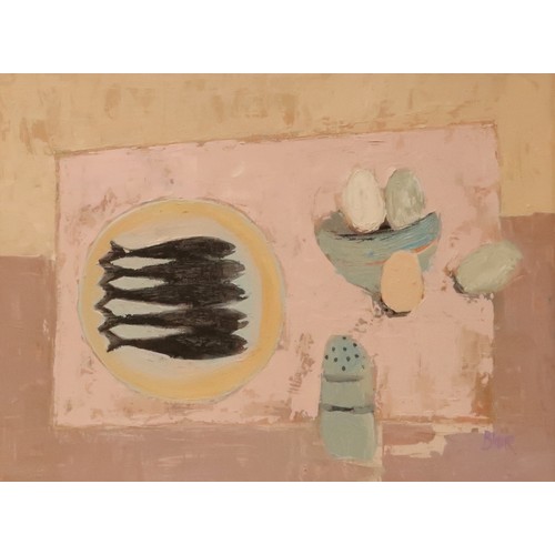 2933A - JANE BLAIR (SCOTTISH CONTEMPORARY)BREAKFASTMixed media on canvas, signed lower right, 44 x 58cm (17.... 