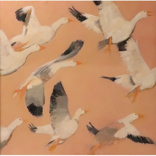 2943A - JANE BLAIR (SCOTTISH CONTEMPORARY)MORNING FLIGHTOil on canvas, signed lower right, 78 x 78cm (30.7 x... 