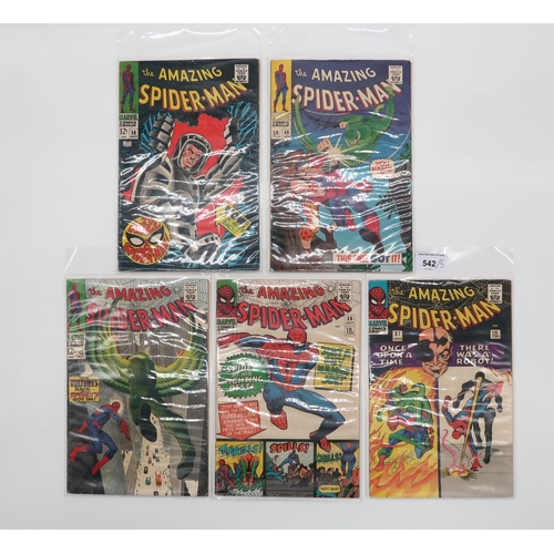 542 - THE AMAZING SPIDER-MAN #37-38, #48-49, #58 (1966-)first appearance of Mendel Stromm, #38 is Steve Di... 