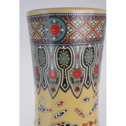 307 - A MODERN CHINESE BALUSTER VASEPainted and printed with roundels of pearls on foaming seas, divided b... 