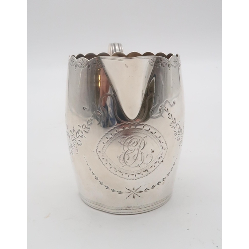 432 - A George III silver cream jug, by George Smith, London 1791, of tapering cylindrical form, with engr... 