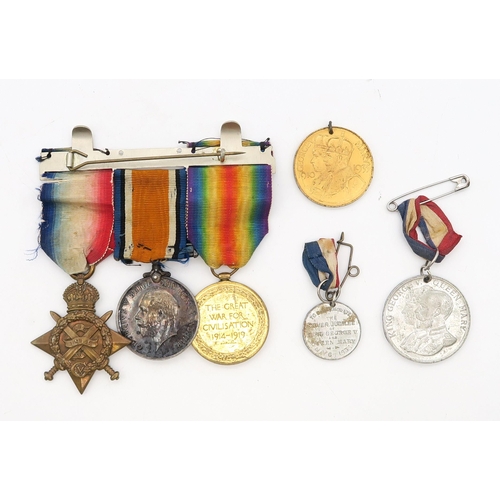 543 - A WW1 medal group of three awarded to T2-9601 Dvr. D.J. Davies, Army Service Corps, comprising Victo... 