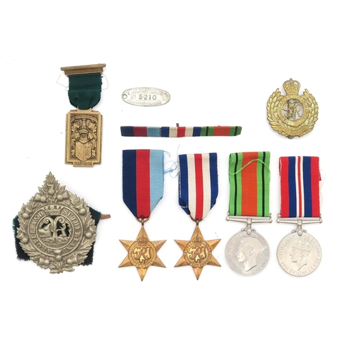 545 - A WW2 medal group of four, comprising War Medal, Defence Medal, 1939-1945 Star and France and German... 