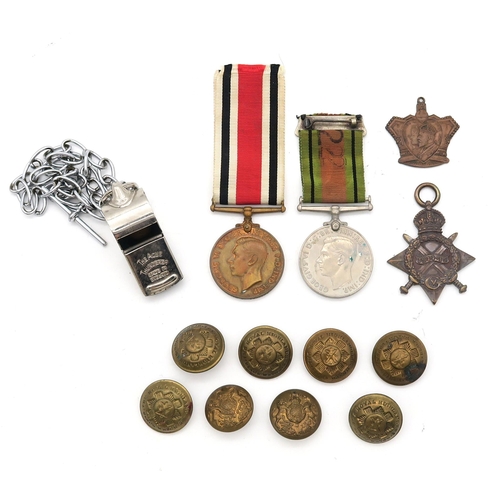 547 - A WW1 1914-15 Star awarded to S-10387 Pte. J. Marshall, Royal Highlanders, WW2 Defence Medal, George... 