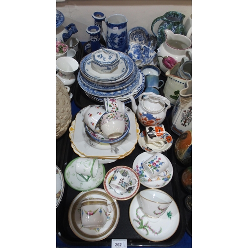 262 - Assorted cabinet cups and saucers, including probably Foley produced for Bon Marche Brixton, Royal S... 