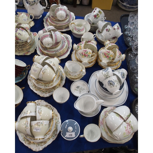 330 - Assorted teawares including Susie Cooper, Pheonix China, Roslyn China, Paragon China etc