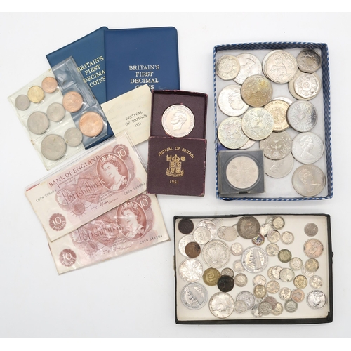 513 - A lot of coins to feature a Mexican Un Peso 1922, Victoria Florin 1887, Victoria Shillings, Elizabet... 