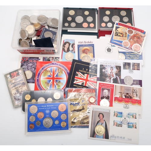 516 - A collection of commemorative coins and commemorative covers