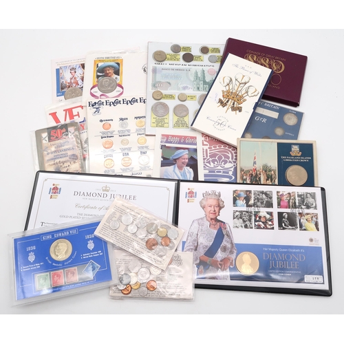 516 - A collection of commemorative coins and commemorative covers