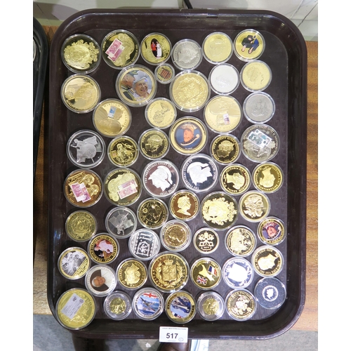 517 - COMMEMORATIVE COINS a large collection of mostly gold plated and silver plated commemorative coins, ... 